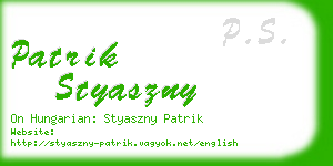 patrik styaszny business card